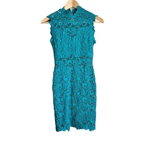 Nightcap Dress Size 1 XS Dixie Lace Cutout Mini Mock Neck Sleeveless Bodycon - Picture 1 of 7